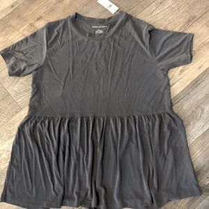 American Eagle gray babydoll top size M